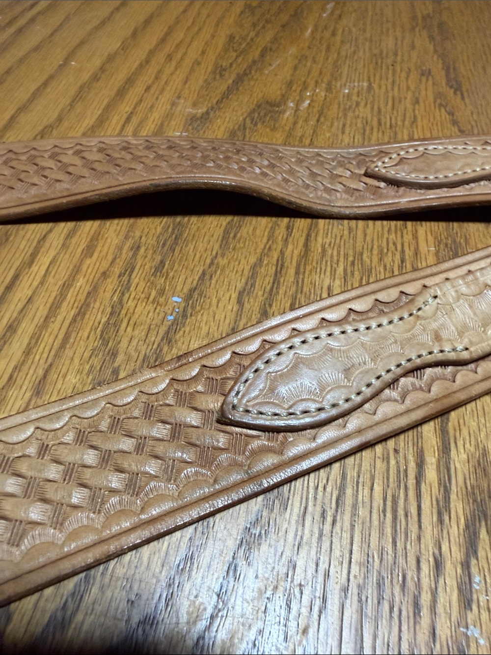 Eddie Bauer by Bianchi Tan Braided Leather Belt with Brass Buckle - Picture 6 of 7
